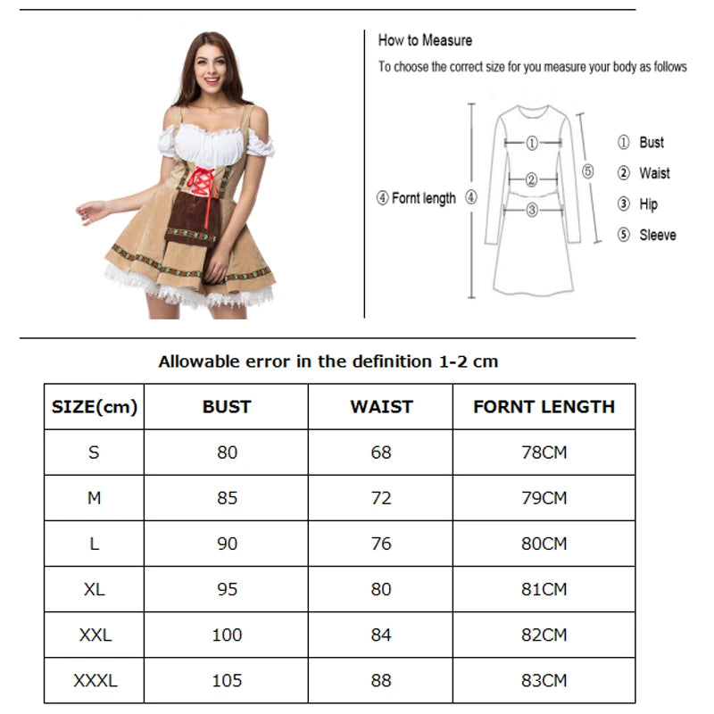 Traditional Couples Oktoberfest Costume Parade Tavern Bartender Waitress Outfit Cosplay Carnival Halloween Fancy Party Dress