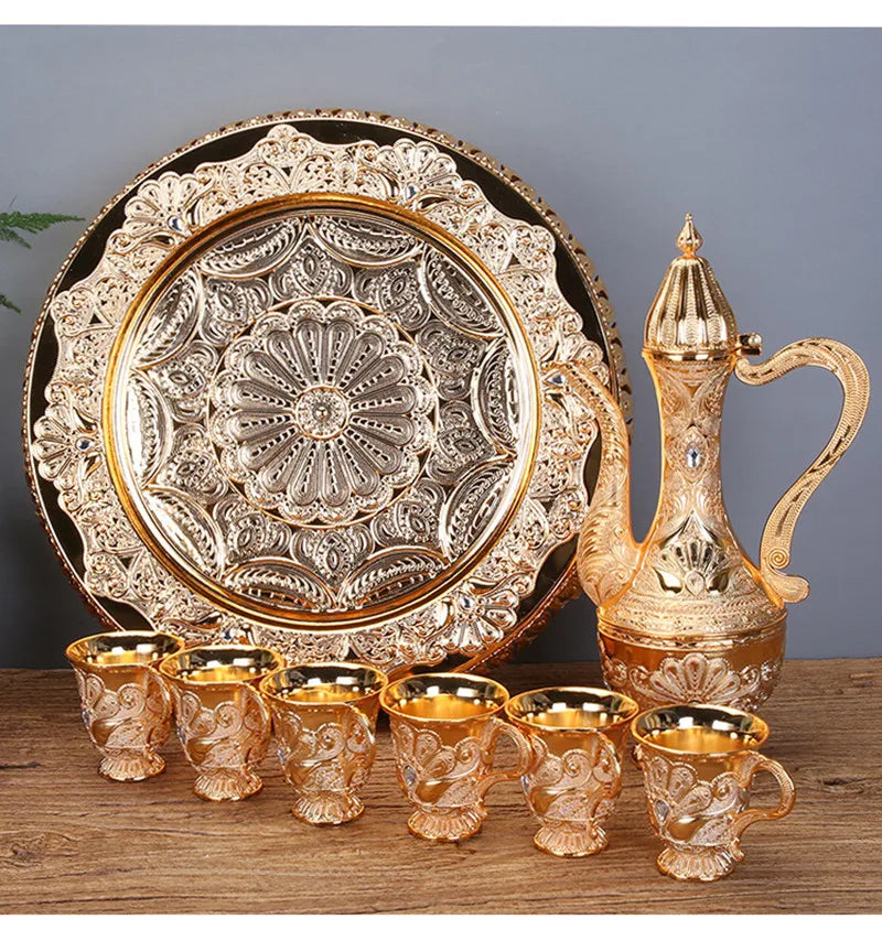 Gold And Silver Wine Glass Set Creative Home European Wine Set Metal Wine Jug Wine Divider High-End Russian Wine Jug