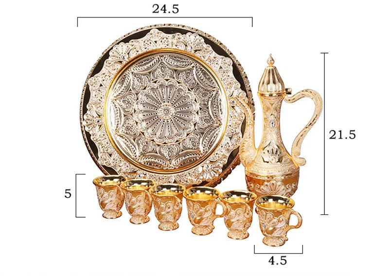 Gold And Silver Wine Glass Set Creative Home European Wine Set Metal Wine Jug Wine Divider High-End Russian Wine Jug