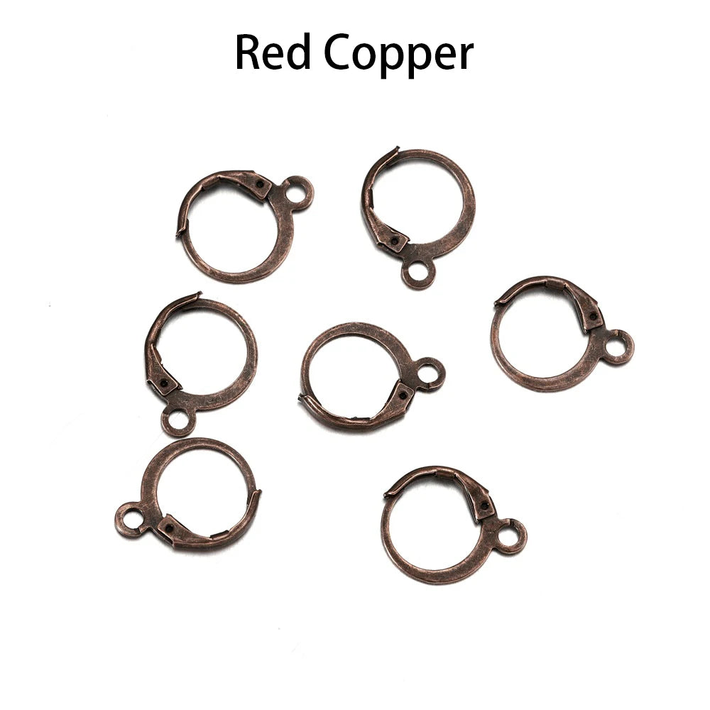 50pcs/lot Gold Silver French Lever Earring Hooks Wire Settings Base Hoops Earrings For DIY Jewelry Making Supplies Wholesale