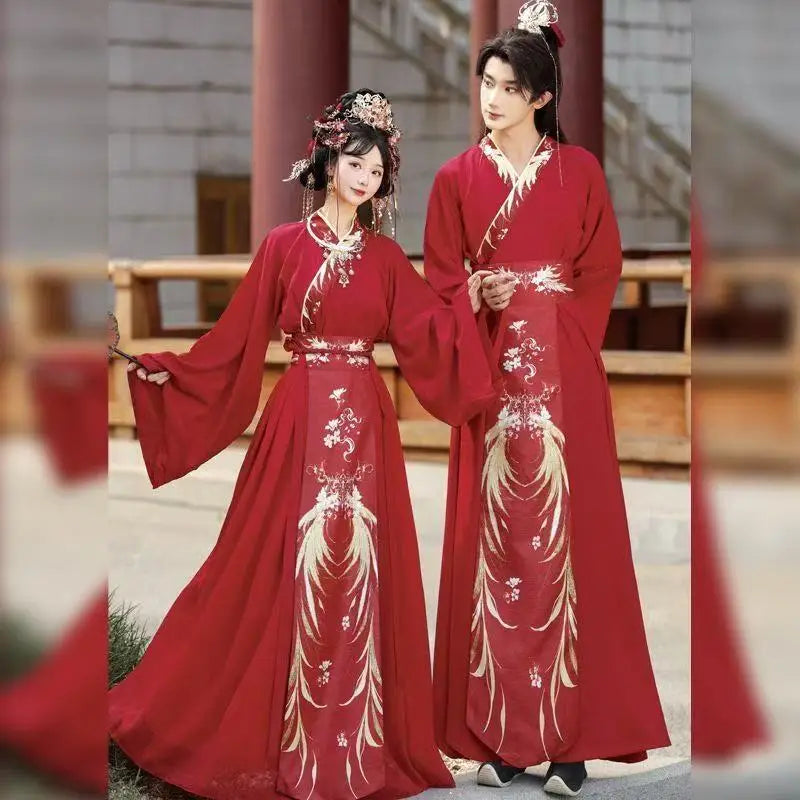 Chinese Style Wedding Costume Traditional Song Dynasty Bride Groom Clothes Halloween Cosplay Suit Couples Art Photography Outfit