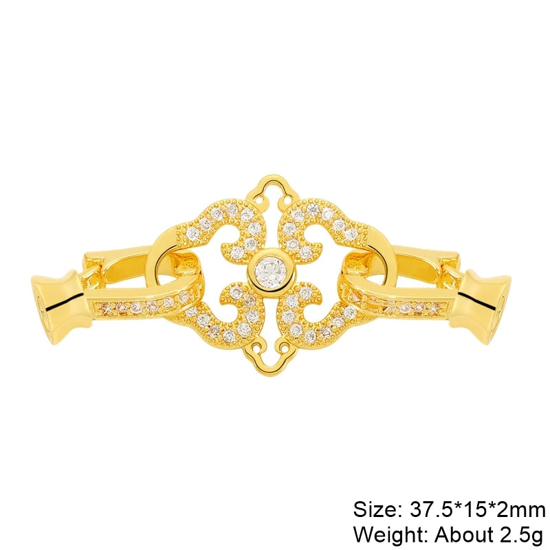 JUYA Gold Zirconia Clasp Hook Fasteners for Bracelets Silver Pearls for Jewellery Making Accessories Luxury Necklace Closures