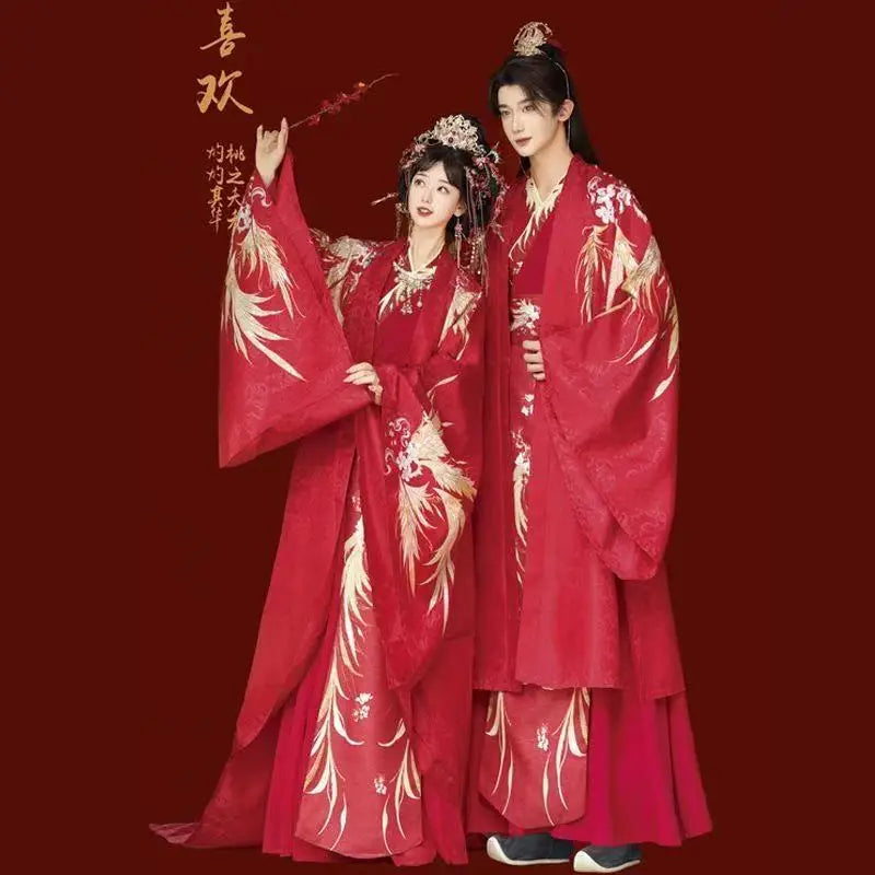 Chinese Style Wedding Costume Traditional Song Dynasty Bride Groom Clothes Halloween Cosplay Suit Couples Art Photography Outfit