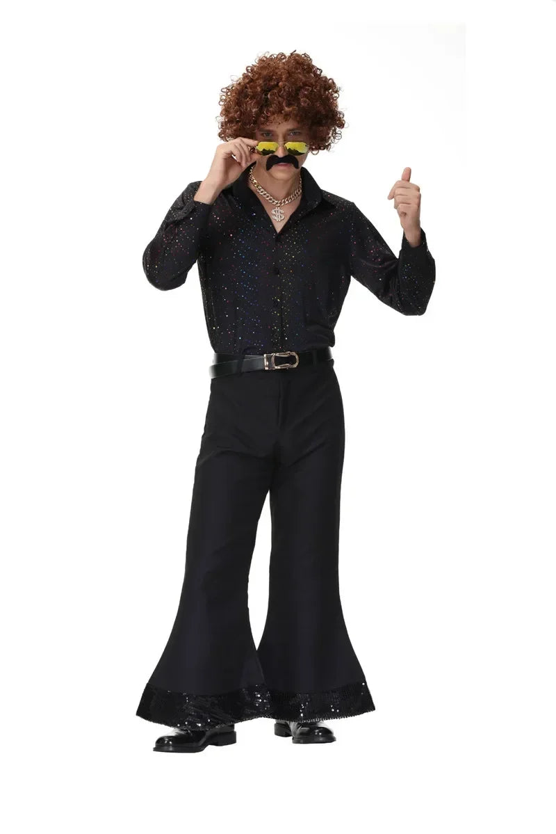 70's Disco Couple Costume Halloween Cosplay Costumes Vintage 80's Hippies Costume Men Women Music Festival Party Outfits