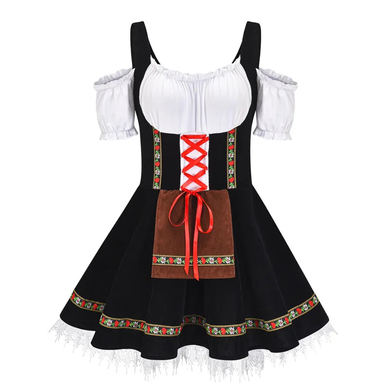 Traditional Couples Oktoberfest Costume Parade Tavern Bartender Waitress Outfit Cosplay Carnival Halloween Fancy Party Dress