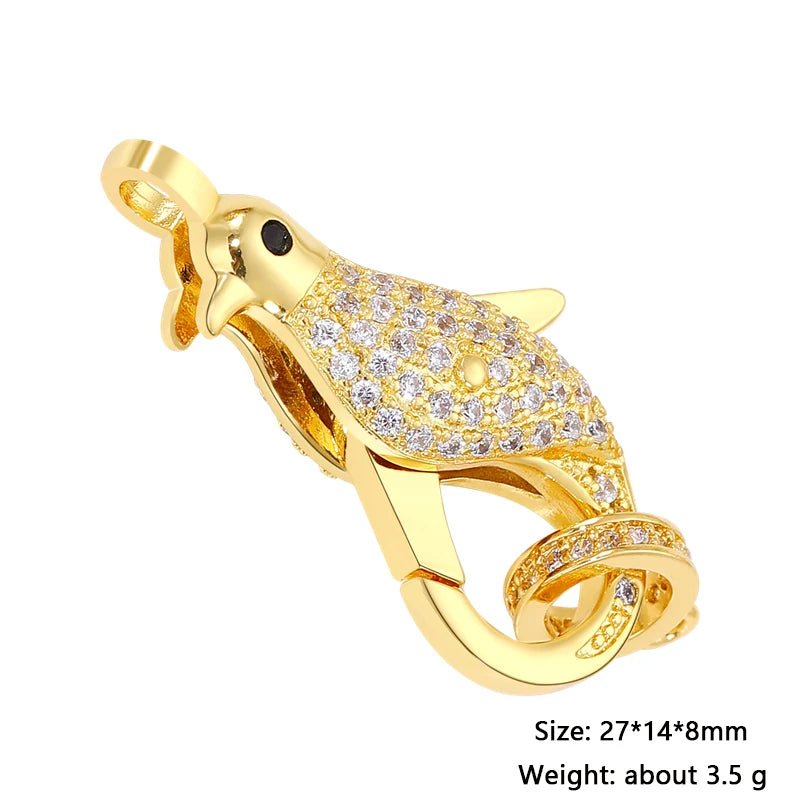 JUYA Gold Zirconia Clasp Hook Fasteners for Bracelets Silver Pearls for Jewellery Making Accessories Luxury Necklace Closures