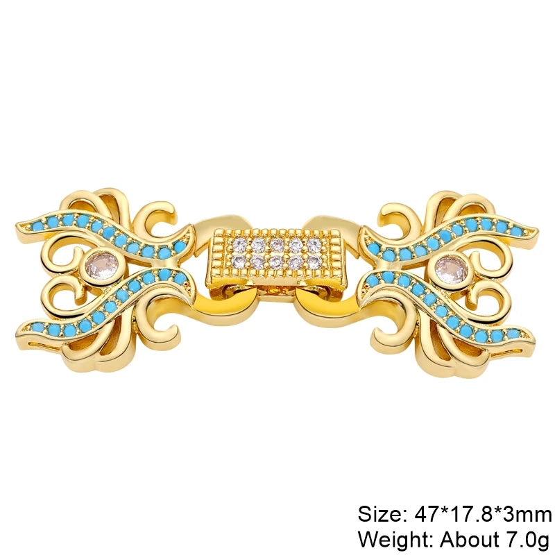 JUYA Gold Zirconia Clasp Hook Fasteners for Bracelets Silver Pearls for Jewellery Making Accessories Luxury Necklace Closures