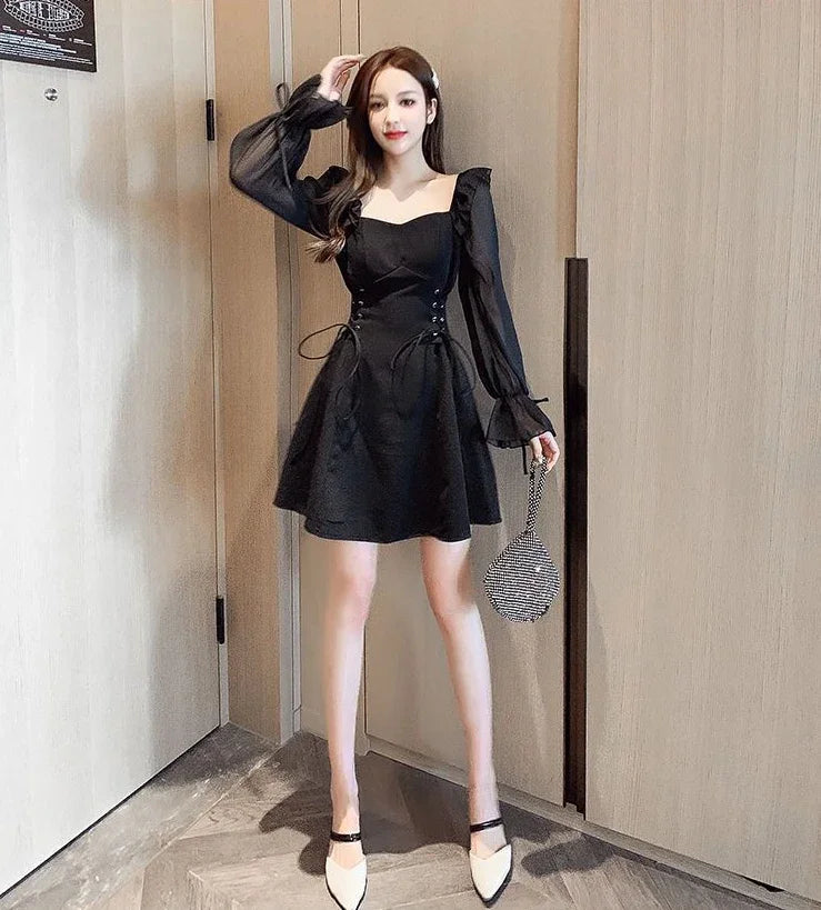 Female Dresses Coquette Women's DressSilk Satin Chiffon Sexy Black Holiday New Features Korean Style Clothing Cheap Casual X In