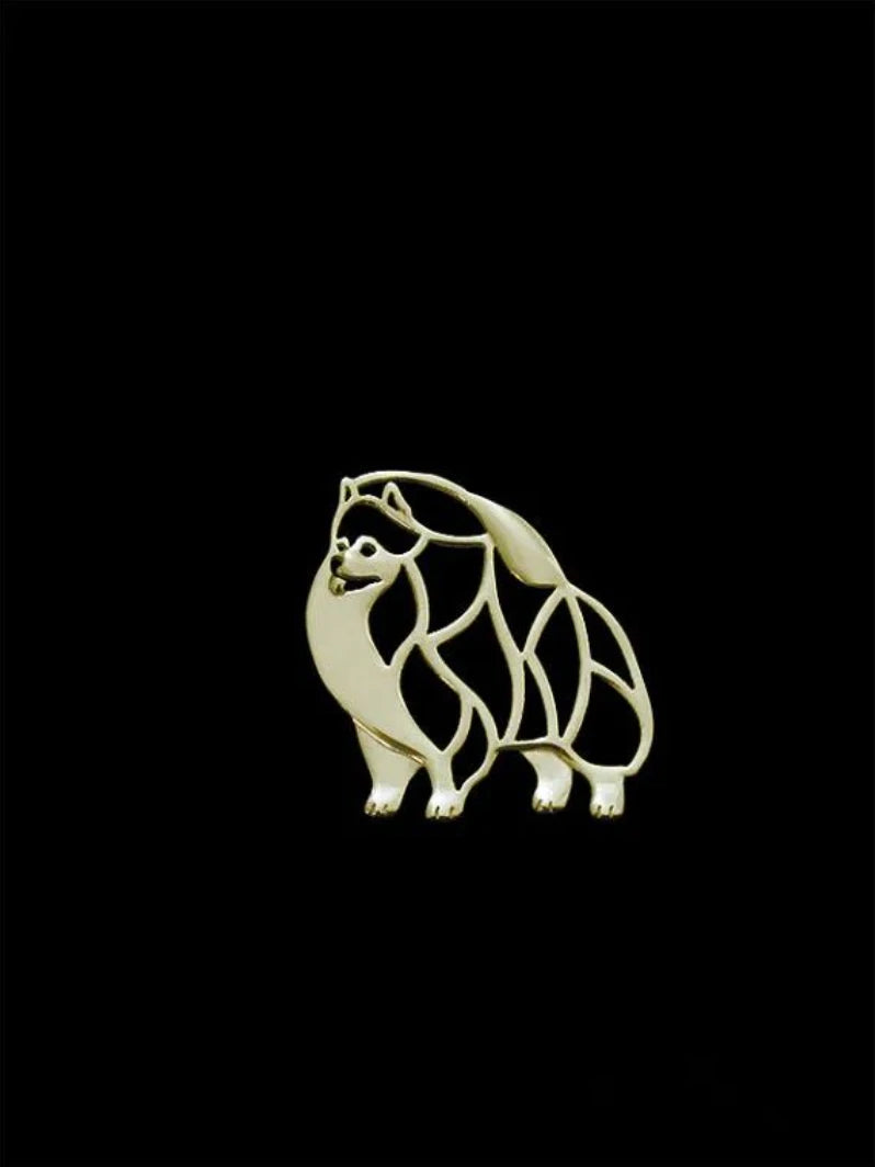 Silver and gold Pomeranian Pin