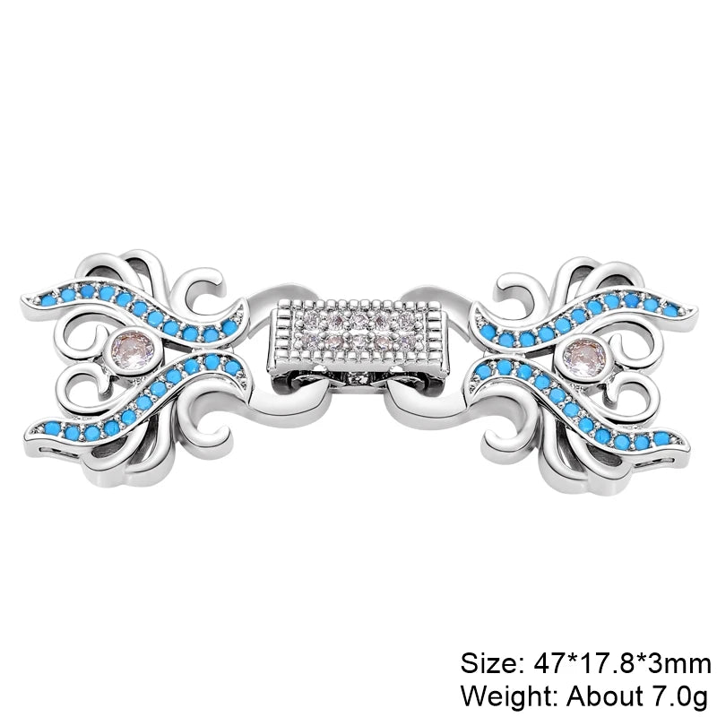 JUYA Gold Zirconia Clasp Hook Fasteners for Bracelets Silver Pearls for Jewellery Making Accessories Luxury Necklace Closures