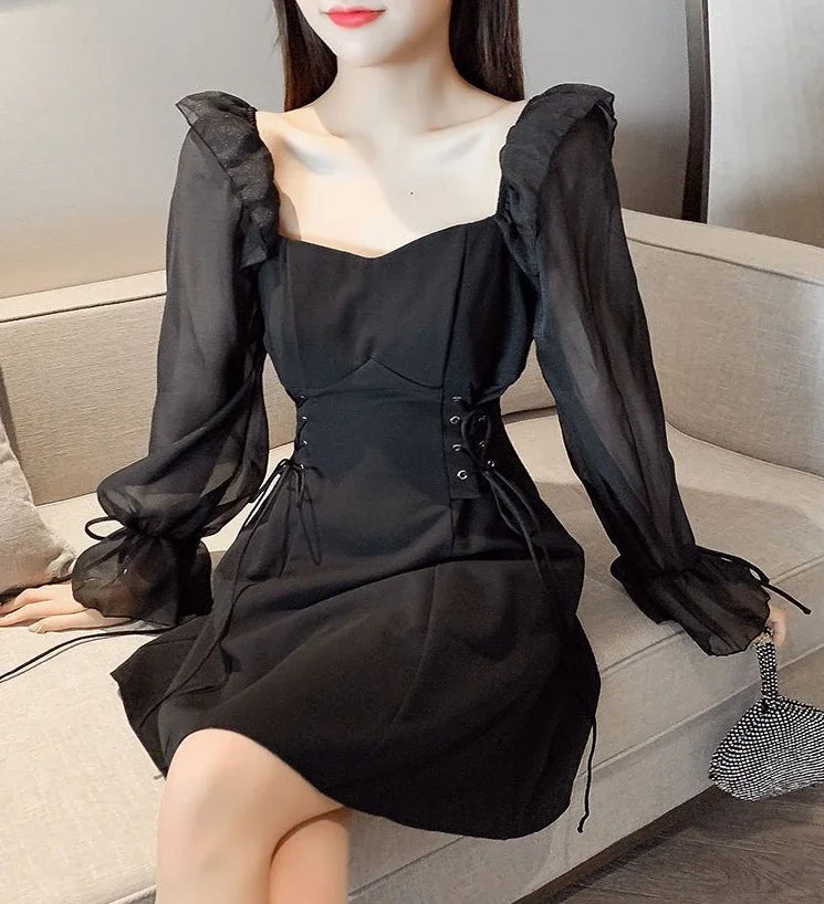 Female Dresses Coquette Women's DressSilk Satin Chiffon Sexy Black Holiday New Features Korean Style Clothing Cheap Casual X In