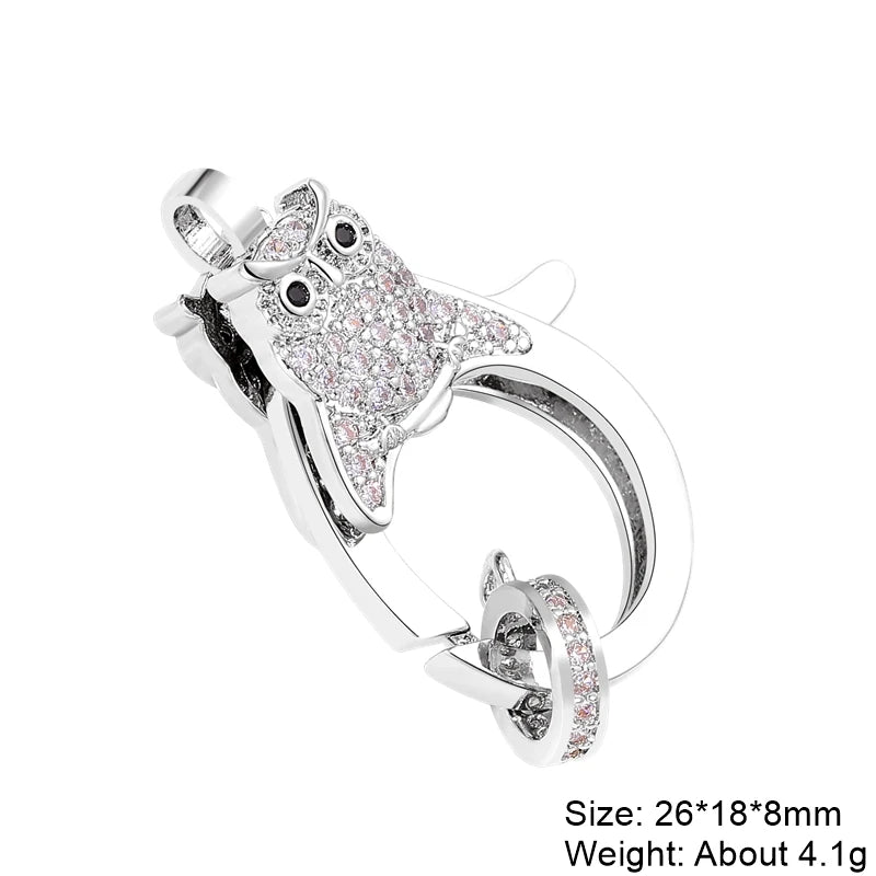 JUYA Gold Zirconia Clasp Hook Fasteners for Bracelets Silver Pearls for Jewellery Making Accessories Luxury Necklace Closures