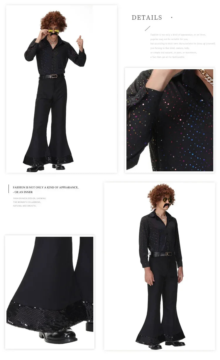 70's Disco Couple Costume Halloween Cosplay Costumes Vintage 80's Hippies Costume Men Women Music Festival Party Outfits
