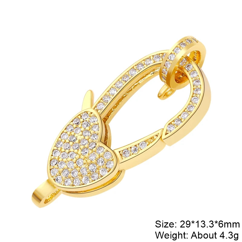 JUYA Gold Zirconia Clasp Hook Fasteners for Bracelets Silver Pearls for Jewellery Making Accessories Luxury Necklace Closures