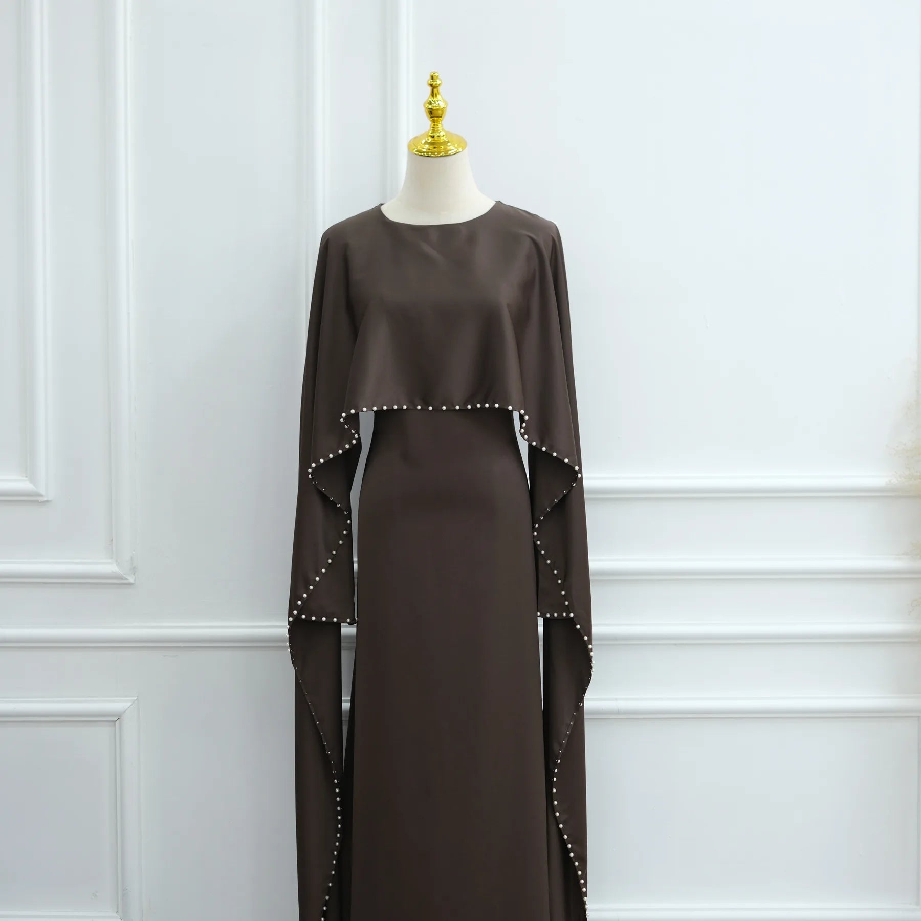 Muslim Dresses Women's Traditional Dresses And Abayas Eid Dubai Evening Dress Pearl Beaded Luxurious Robe Islamic Clothing