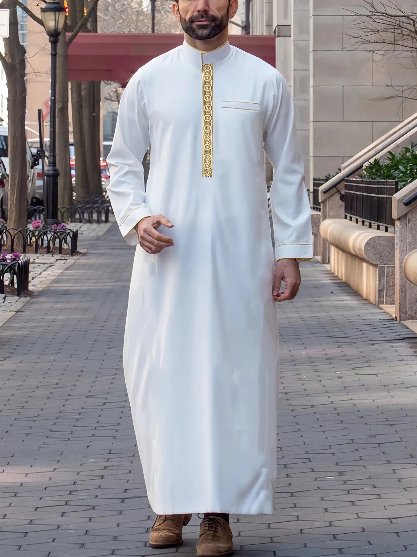Muslim Men Clothing Kaftan Robes Pakistan Traditional Ethnic Loose Middle East Thobe Kurta Arab Abaya Turkish Dress Dubai Islam