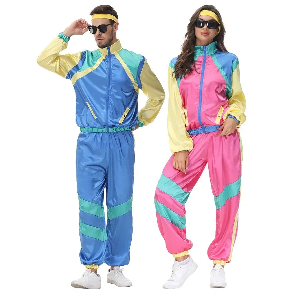 Couples Hippie Costumes for Women Male Halloween Vintage 70s 80s Rock Disco Cosplay Outfits Disco Clothing Hippie Costume