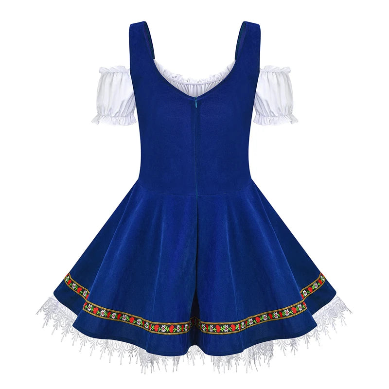 Traditional Couples Oktoberfest Costume Parade Tavern Bartender Waitress Outfit Cosplay Carnival Halloween Fancy Party Dress