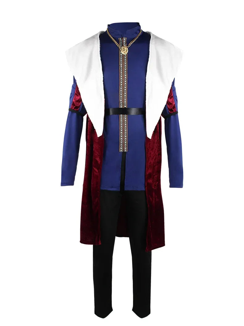 Medieval King and Queen Couple Costume Royal Retro Outfit Adult Halloween Cosplay Fancy Renaissance Dress