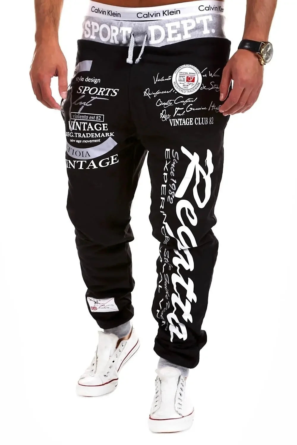 Men Casual Set, in European and American Fashionable Style, with Letter Printing, Loose - Fitting Long Sleeves and Long Trousers