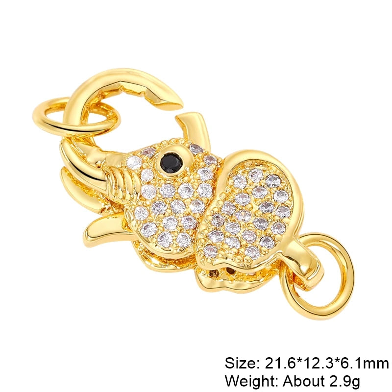 JUYA Gold Zirconia Clasp Hook Fasteners for Bracelets Silver Pearls for Jewellery Making Accessories Luxury Necklace Closures