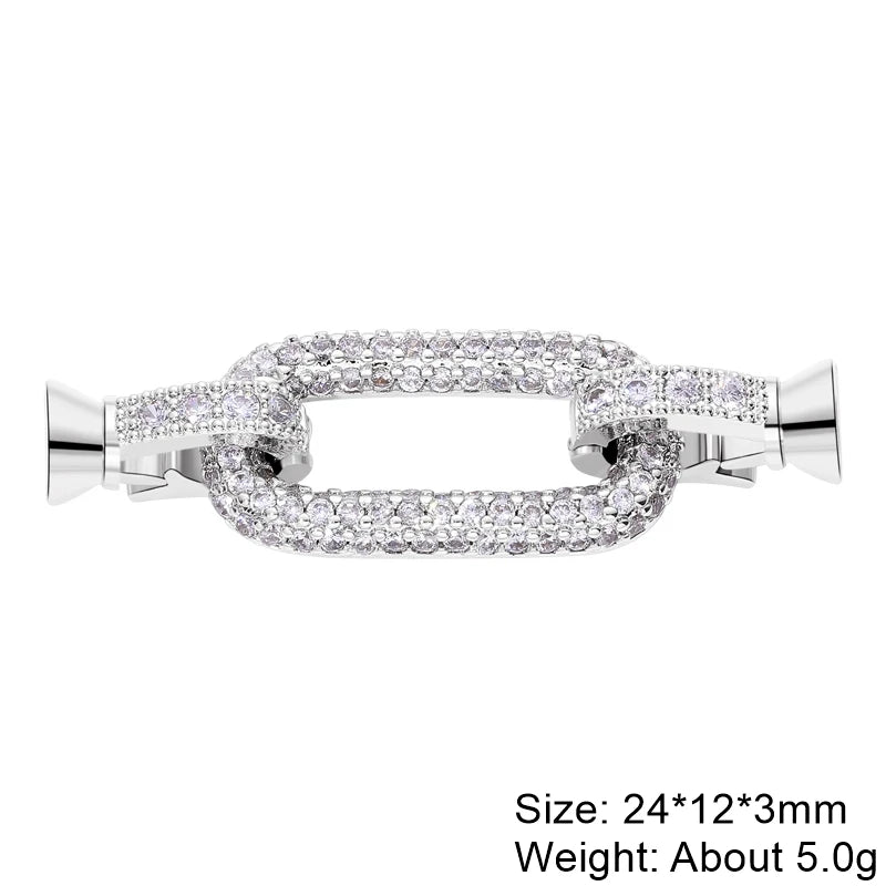 JUYA Gold Zirconia Clasp Hook Fasteners for Bracelets Silver Pearls for Jewellery Making Accessories Luxury Necklace Closures