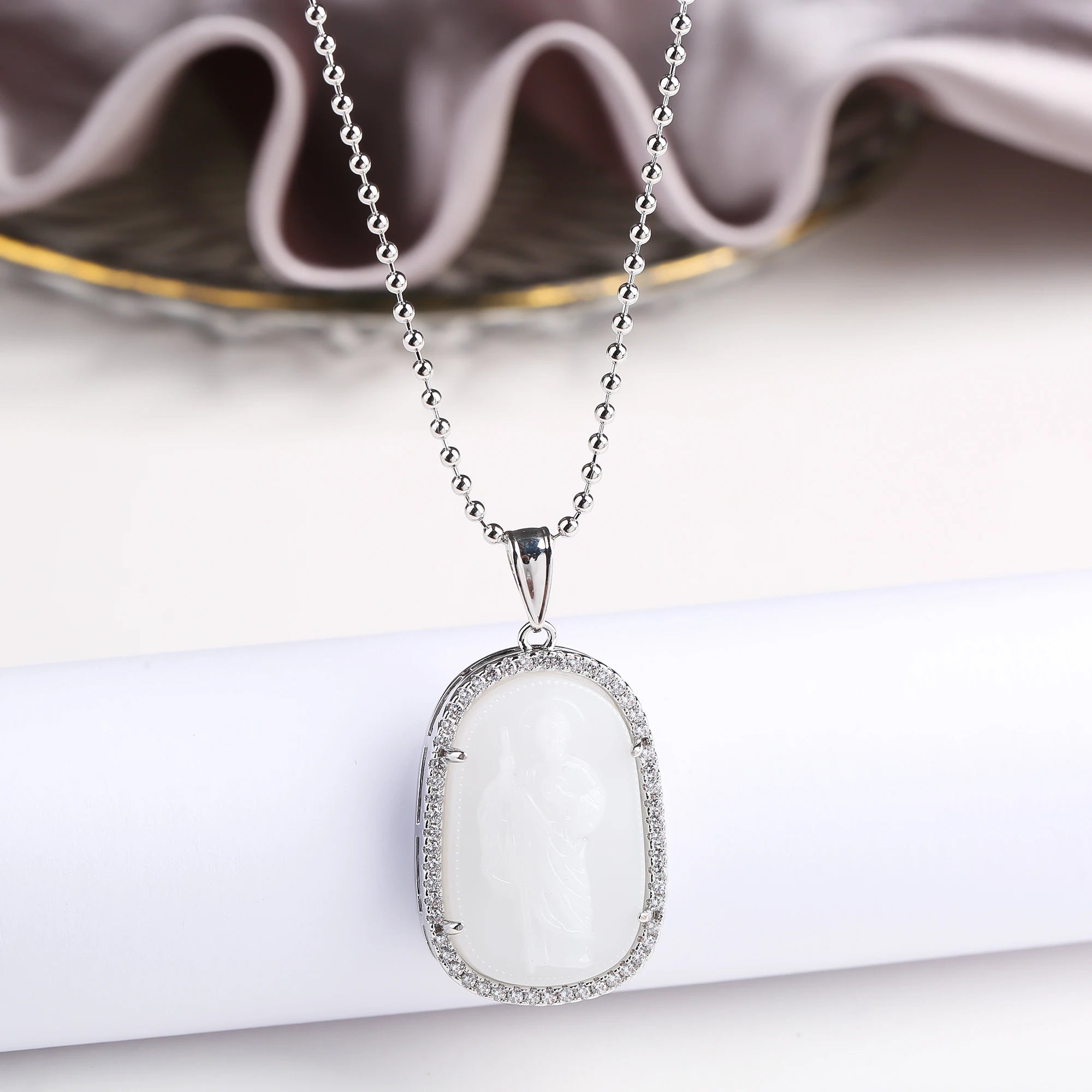 Gold/Silver Hot Sale Religious Style Gold Plated St. Jude Zircon Pendant Necklace Personalized for Man Woman Party Jewelry Gift