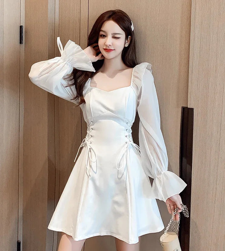 Female Dresses Coquette Women's DressSilk Satin Chiffon Sexy Black Holiday New Features Korean Style Clothing Cheap Casual X In
