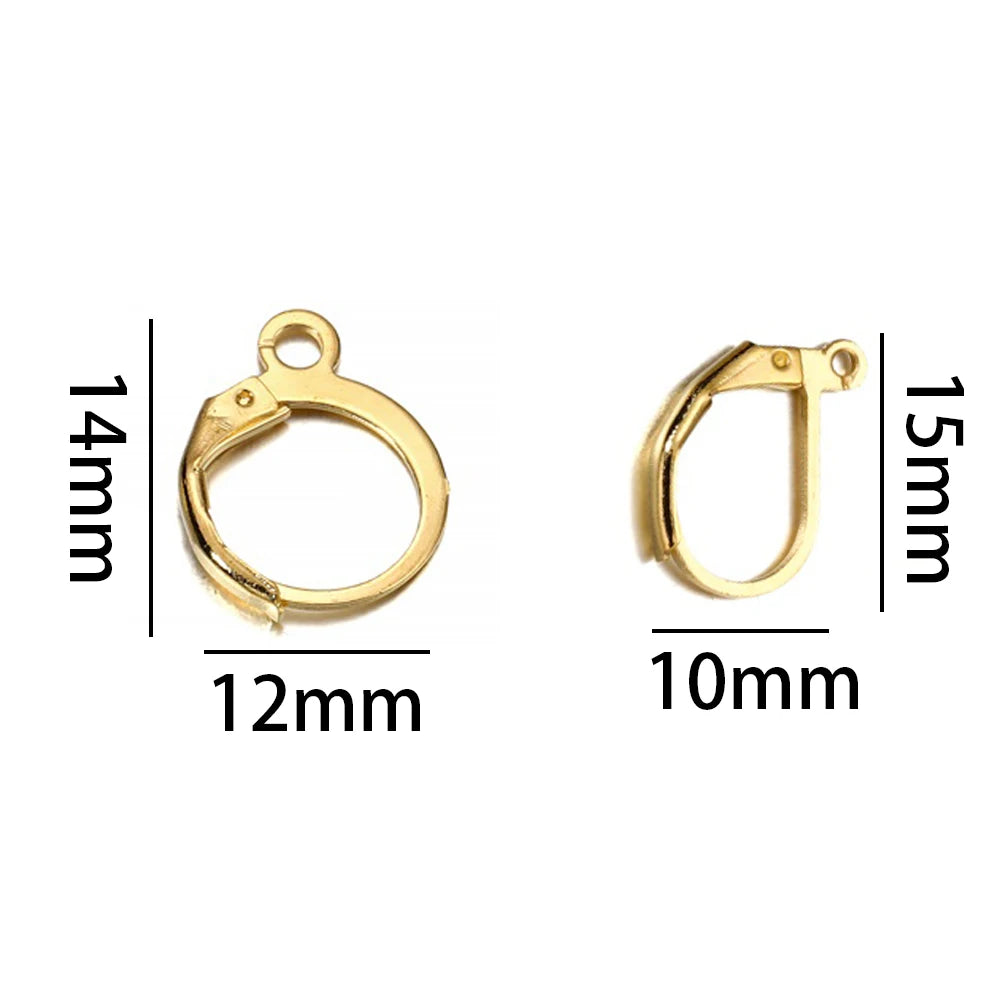 50pcs/lot Gold Silver French Lever Earring Hooks Wire Settings Base Hoops Earrings For DIY Jewelry Making Supplies Wholesale