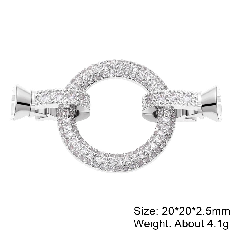JUYA Gold Zirconia Clasp Hook Fasteners for Bracelets Silver Pearls for Jewellery Making Accessories Luxury Necklace Closures