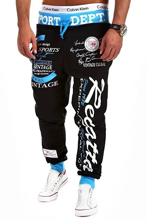 Men Casual Set, in European and American Fashionable Style, with Letter Printing, Loose - Fitting Long Sleeves and Long Trousers