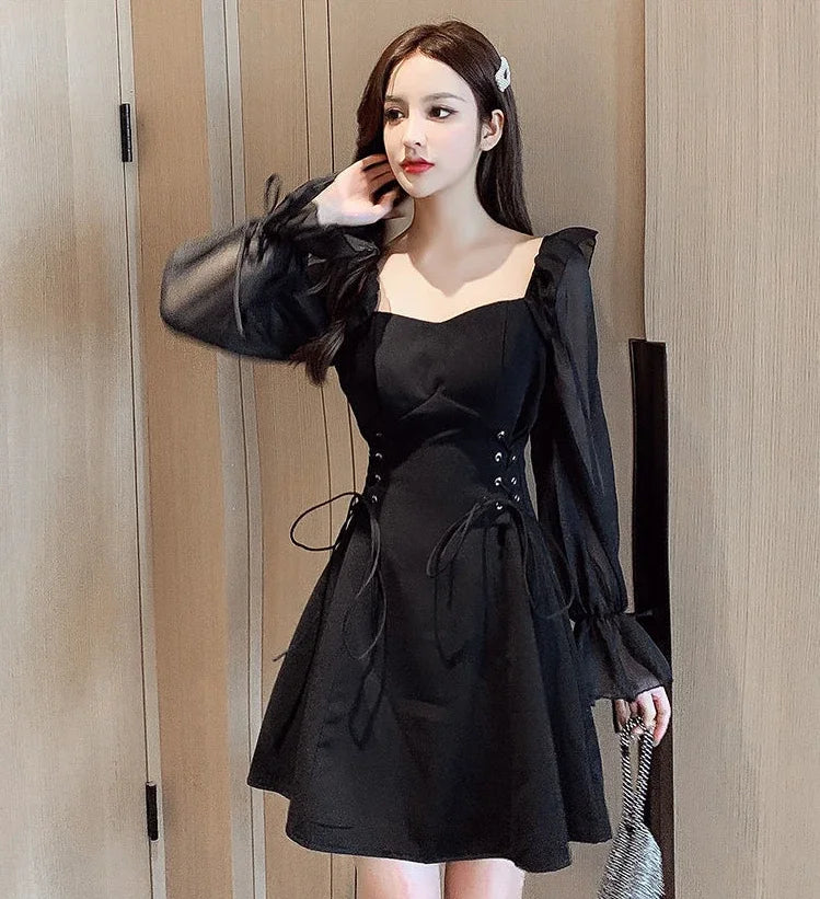Female Dresses Coquette Women's DressSilk Satin Chiffon Sexy Black Holiday New Features Korean Style Clothing Cheap Casual X In