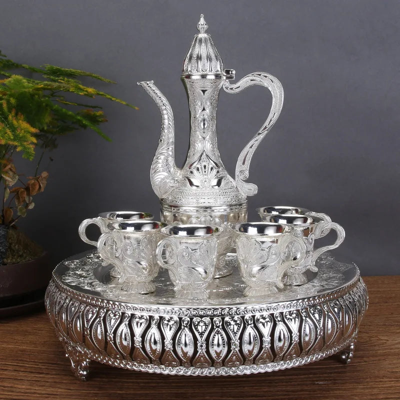 Gold And Silver Wine Glass Set Creative Home European Wine Set Metal Wine Jug Wine Divider High-End Russian Wine Jug