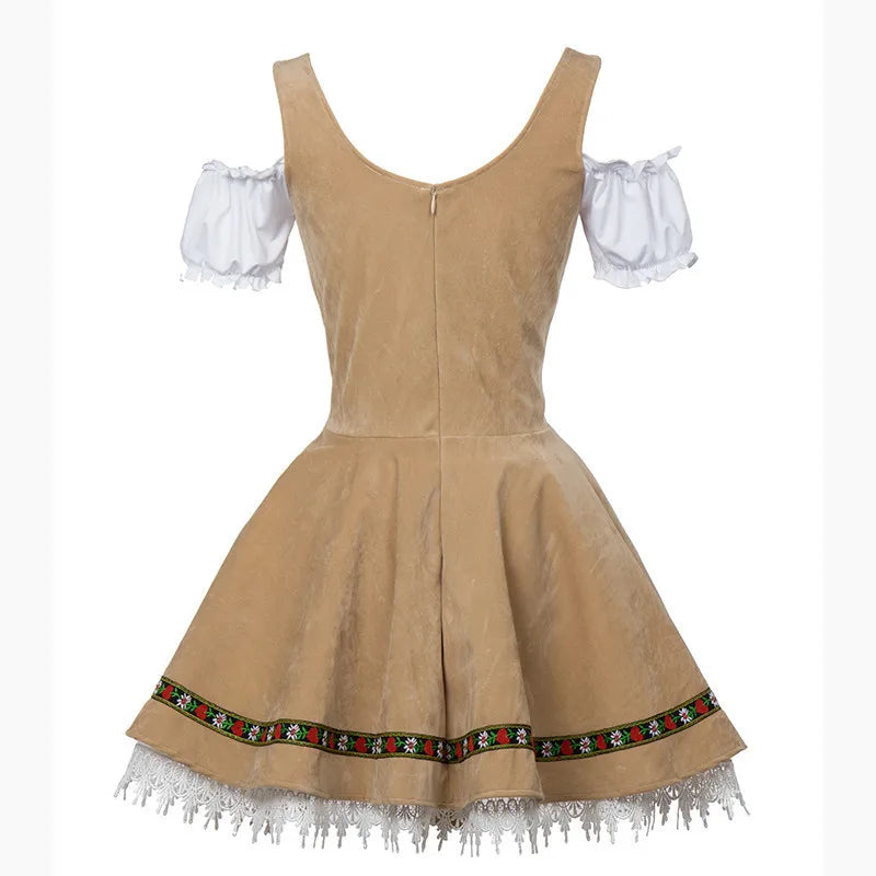 Traditional Couples Oktoberfest Costume Parade Tavern Bartender Waitress Outfit Cosplay Carnival  Halloween Fancy Party Dress