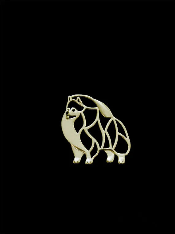 Silver and gold Pomeranian Pin