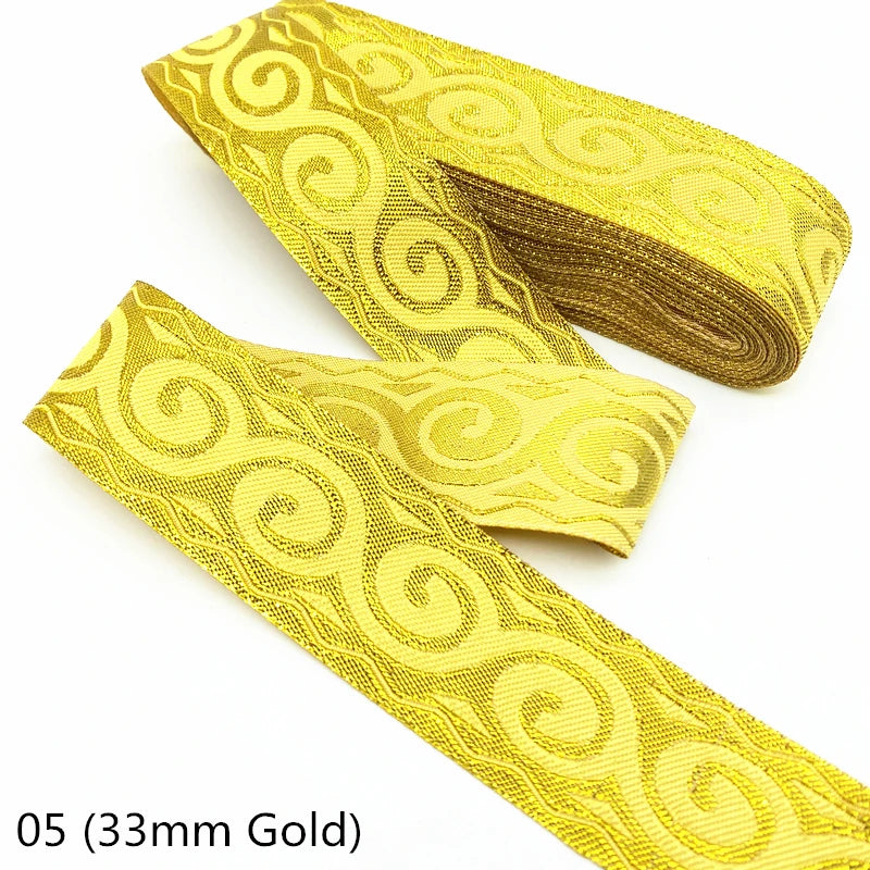 7 Yards Gold Silver Vintage Ethnic Embroidery Lace Ribbon Boho  Trim DIY Clothes Bag Accessories Embroidered Fabric