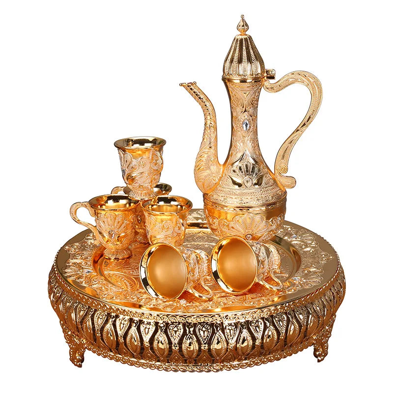 Gold And Silver Wine Glass Set Creative Home European Wine Set Metal Wine Jug Wine Divider High-End Russian Wine Jug