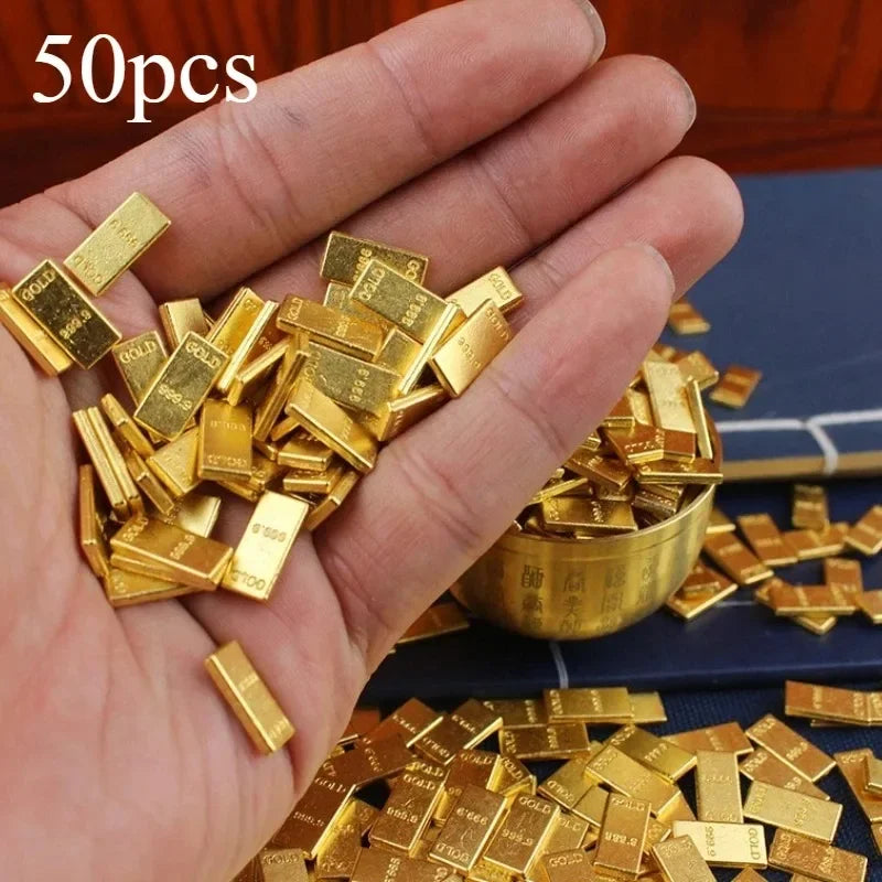 Simulated Mini Gold Bar, Zinc Alloy, Home and Desktop Decoration, Casual Accessories, Housewarming Gift, Perfect Gift and Craft