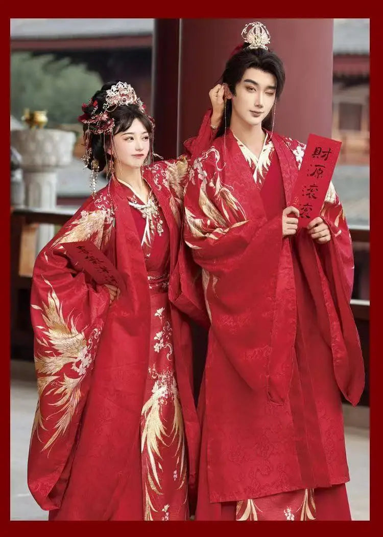 Chinese Style Wedding Costume Traditional Song Dynasty Bride Groom Clothes Halloween Cosplay Suit Couples Art Photography Outfit