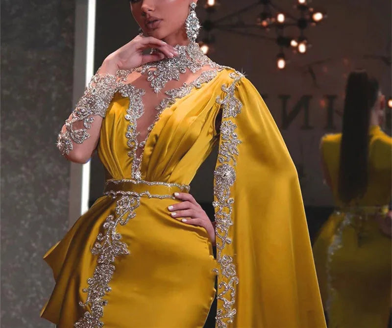 2026 Evening Dresses for Women Fashion Elegant Slim Sheer Long Sleeve Vintage Floor Length Dress Women High-grade Banquet Gowns