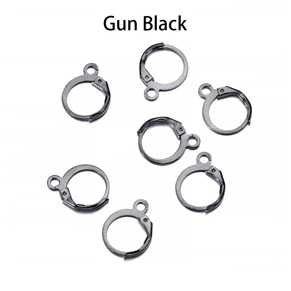 50pcs/lot Gold Silver French Lever Earring Hooks Wire Settings Base Hoops Earrings For DIY Jewelry Making Supplies Wholesale