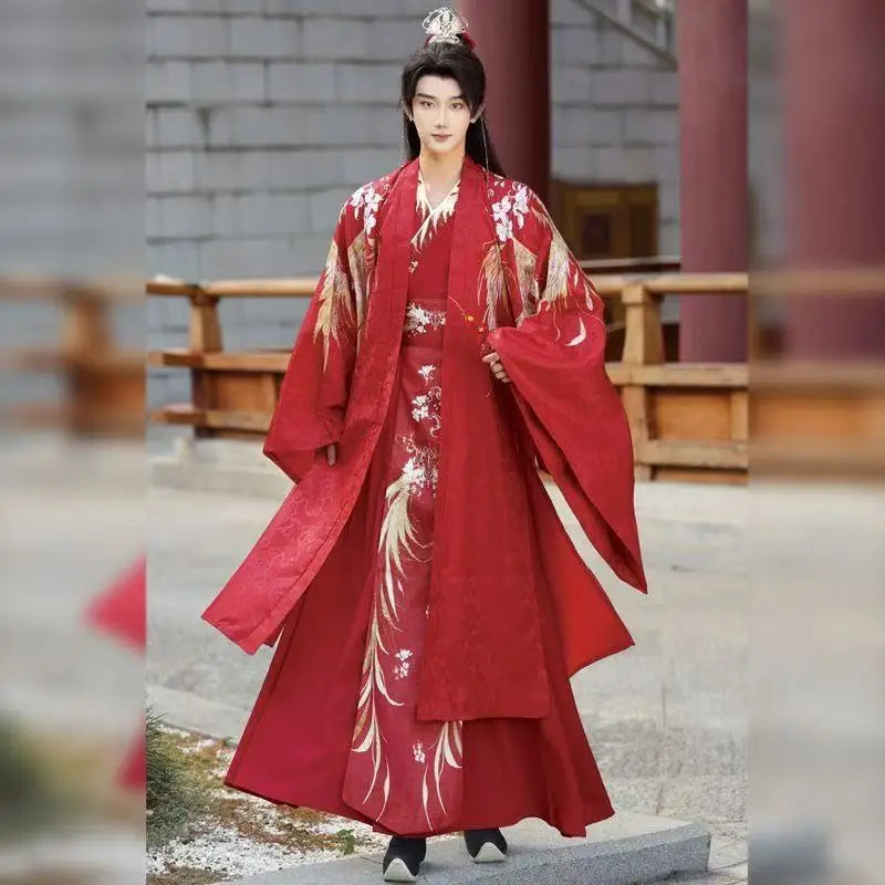 Chinese Style Wedding Costume Traditional Song Dynasty Bride Groom Clothes Halloween Cosplay Suit Couples Art Photography Outfit
