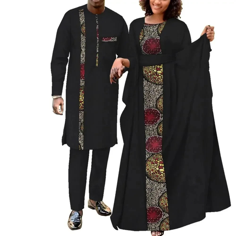 African Couple Outfits Matching Sets African Dresses for Women and African Dashiki Mens Clothing for Wedding Wyq949
