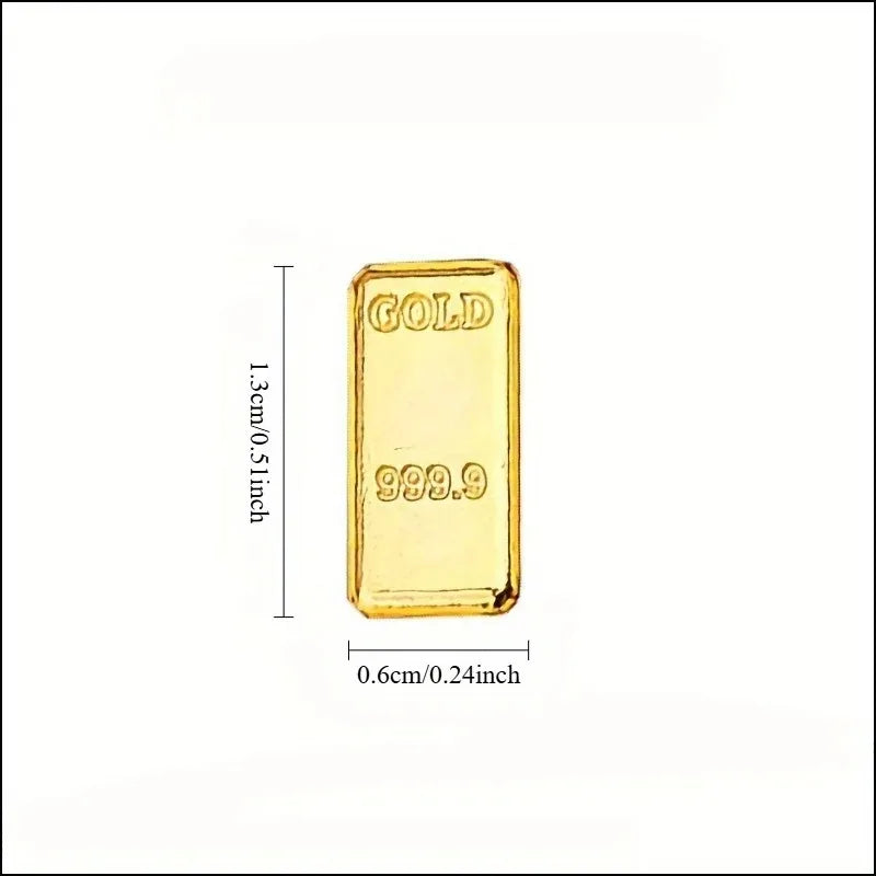 Simulated Mini Gold Bar, Zinc Alloy, Home and Desktop Decoration, Casual Accessories, Housewarming Gift, Perfect Gift and Craft