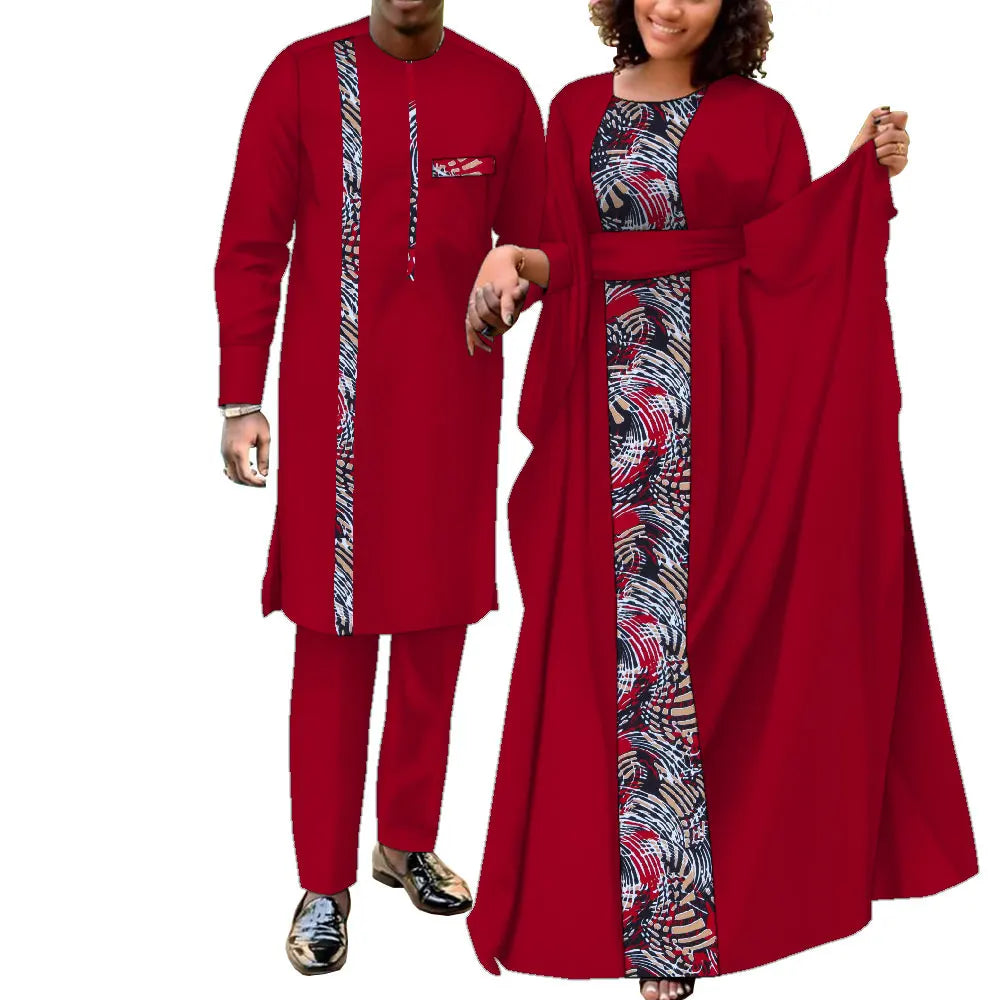 African Couple Outfits Matching Sets African Dresses for Women and African Dashiki Mens Clothing for Wedding Wyq949
