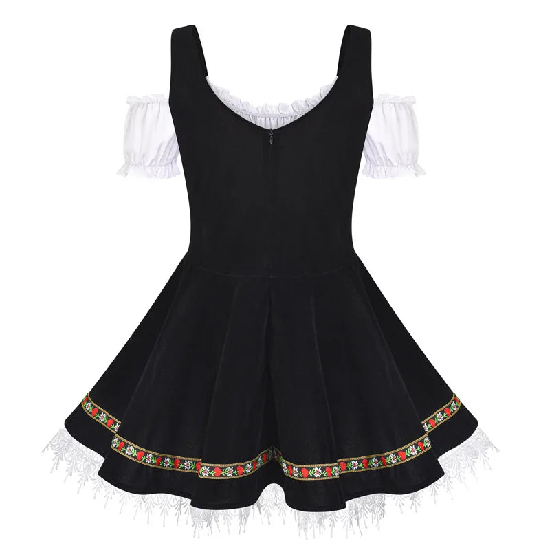 Traditional Couples Oktoberfest Costume Parade Tavern Bartender Waitress Outfit Cosplay Carnival  Halloween Fancy Party Dress