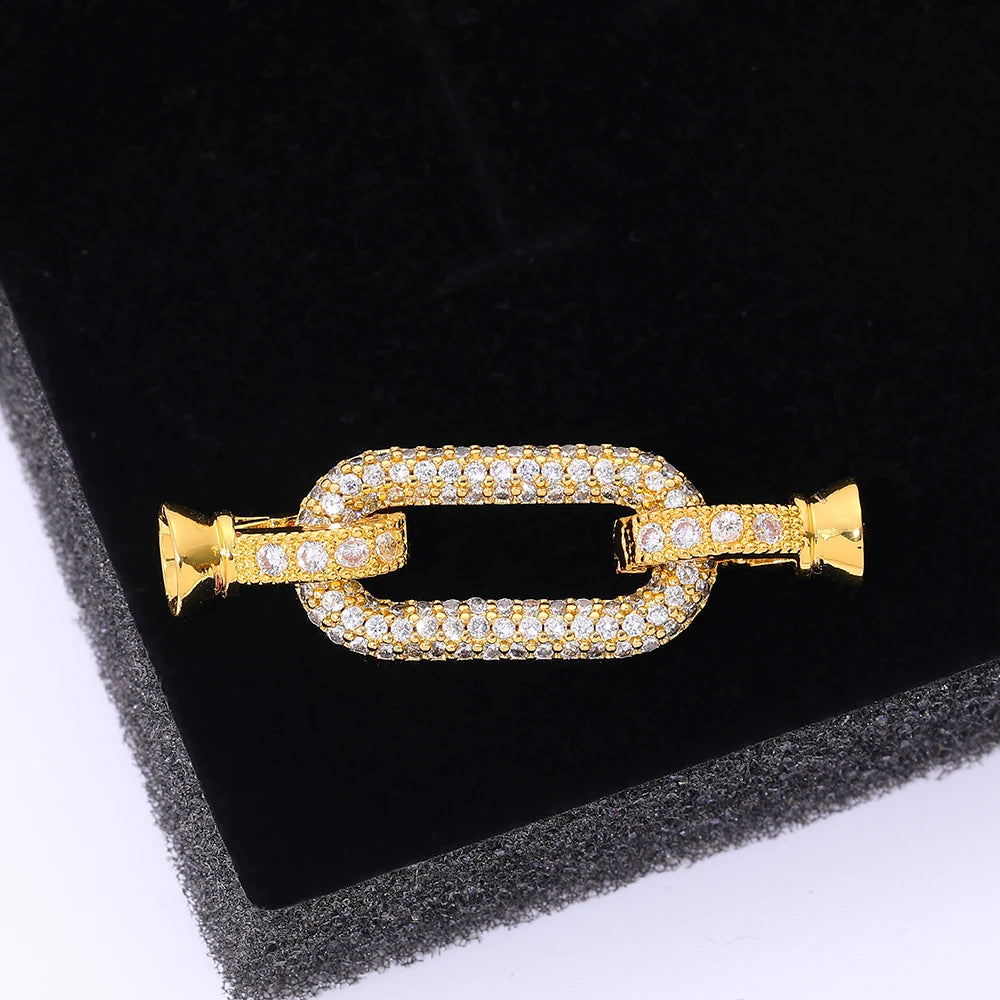 JUYA Gold Zirconia Clasp Hook Fasteners for Bracelets Silver Pearls for Jewellery Making Accessories Luxury Necklace Closures