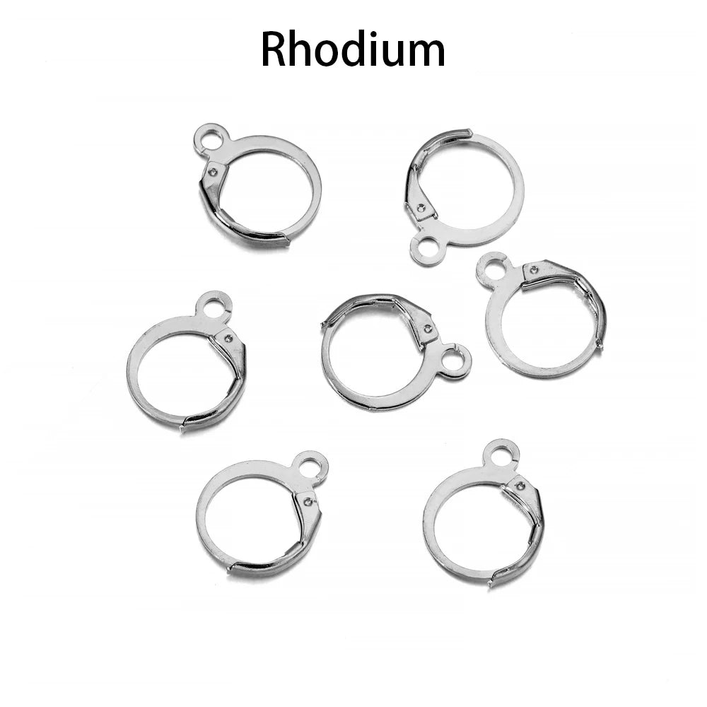 50pcs/lot Gold Silver French Lever Earring Hooks Wire Settings Base Hoops Earrings For DIY Jewelry Making Supplies Wholesale