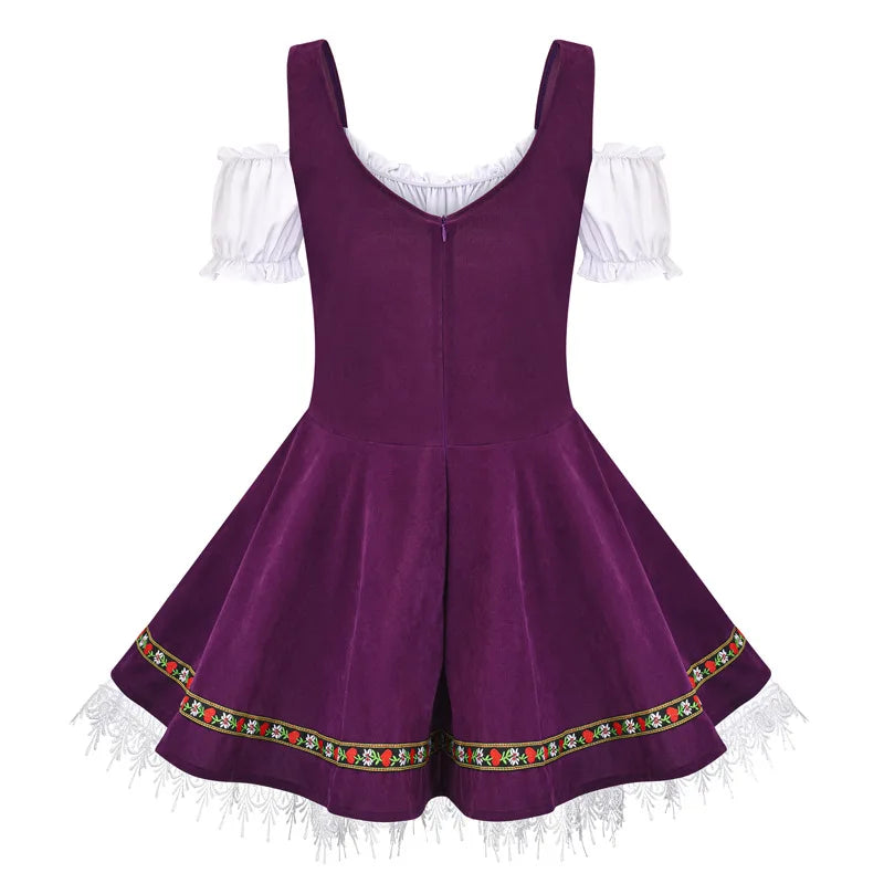 Traditional Couples Oktoberfest Costume Parade Tavern Bartender Waitress Outfit Cosplay Carnival  Halloween Fancy Party Dress
