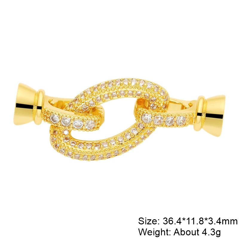JUYA Gold Zirconia Clasp Hook Fasteners for Bracelets Silver Pearls for Jewellery Making Accessories Luxury Necklace Closures